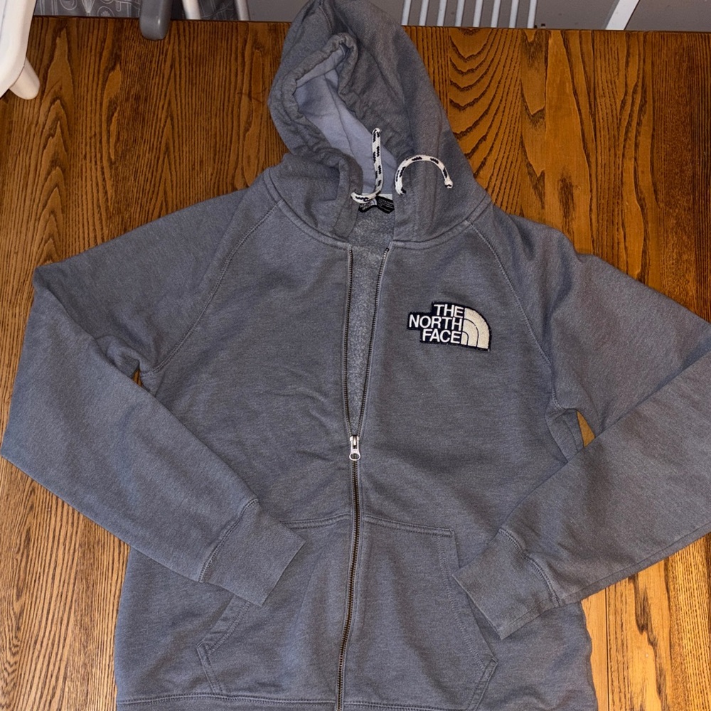 The North Face Vintage Charcoal Gray Zip-Up Hoodie